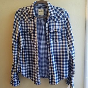 Hollister Checkered Plaid Flannel Shirt